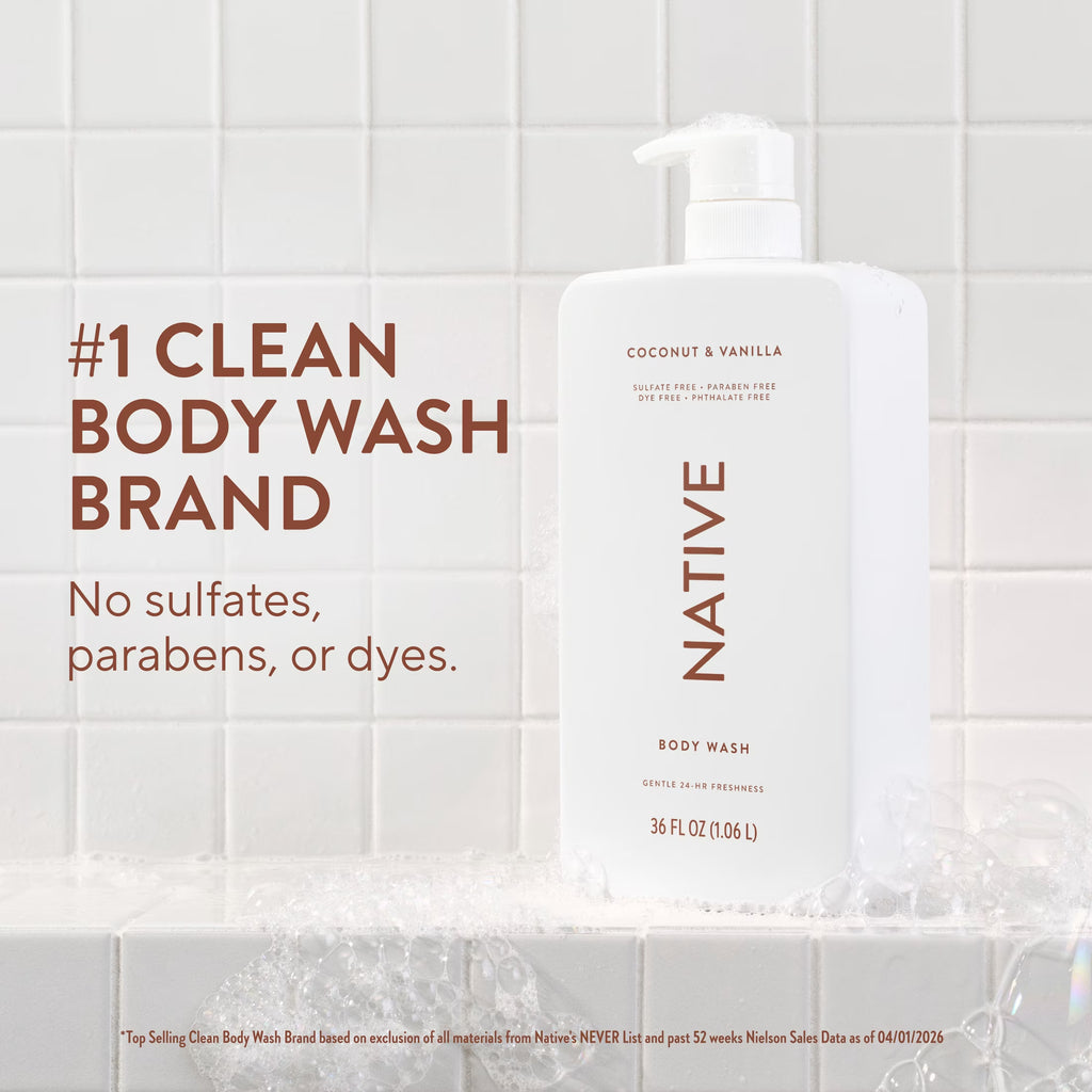 Body Wash, Coconut & Vanilla, Sulfate Free, 36 Fl Oz