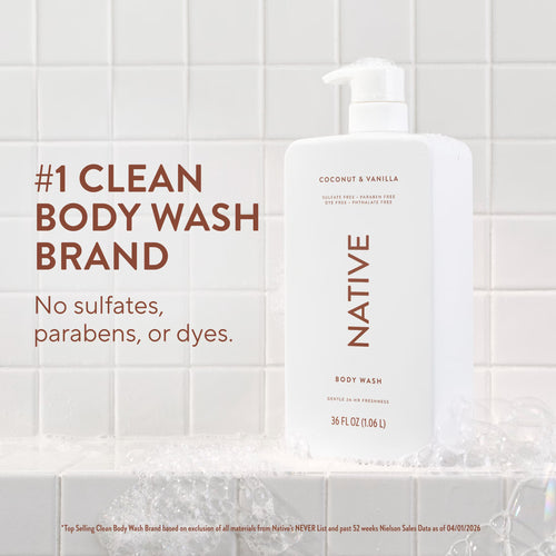 Body Wash, Coconut & Vanilla, Sulfate Free, 36 Fl Oz