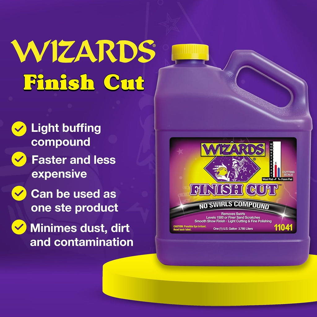 Finish Cut Compound - Levels Scratches and Brightens Dull Finishes with Smooth Show Finish - Non-Greasy and Water Based with Easy Clean-Up - Marine Compound and Finishing Material - 1 Gallon