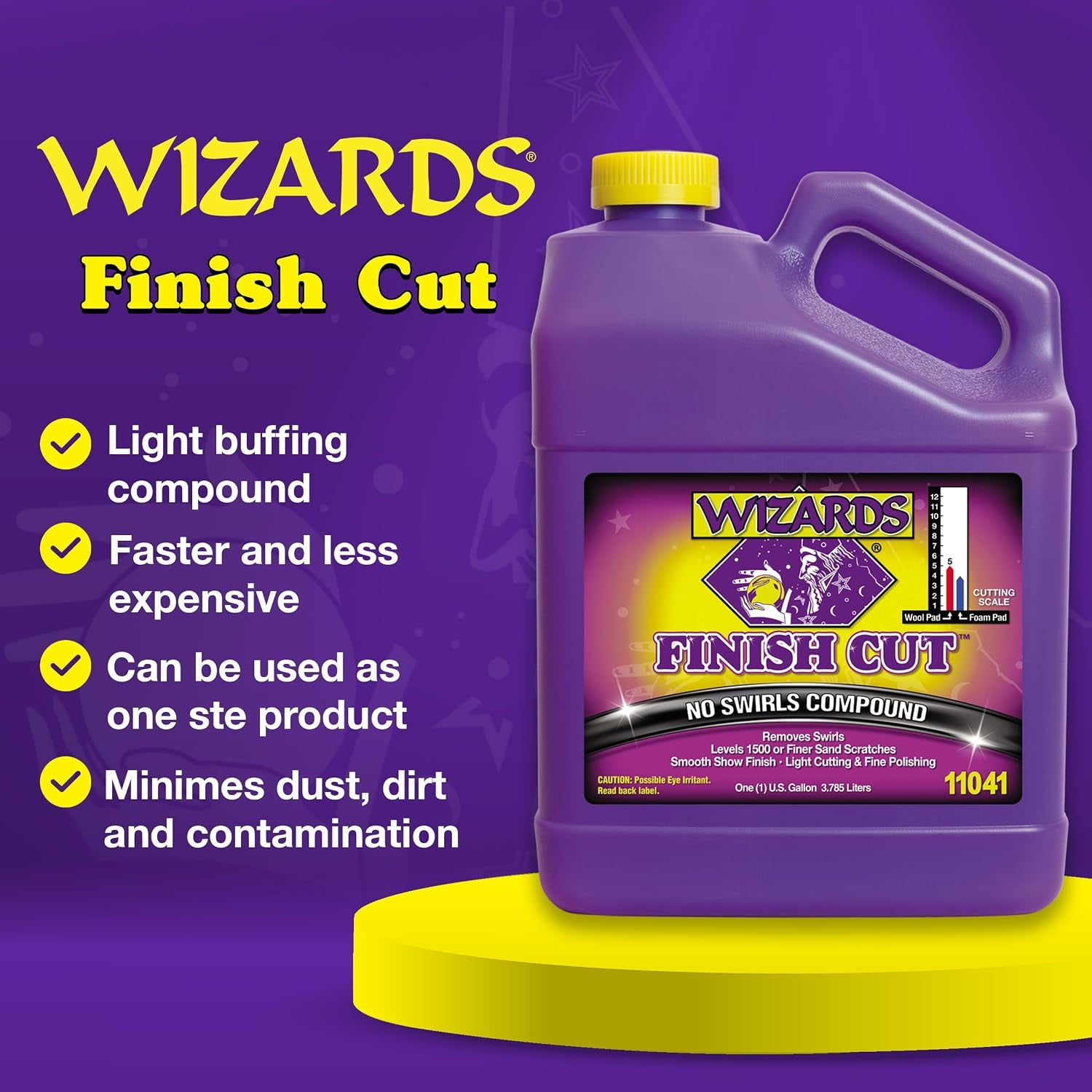 Finish Cut Compound - Levels Scratches and Brightens Dull Finishes with Smooth Show Finish - Non-Greasy and Water Based with Easy Clean-Up - Marine Compound and Finishing Material - 1 Gallon