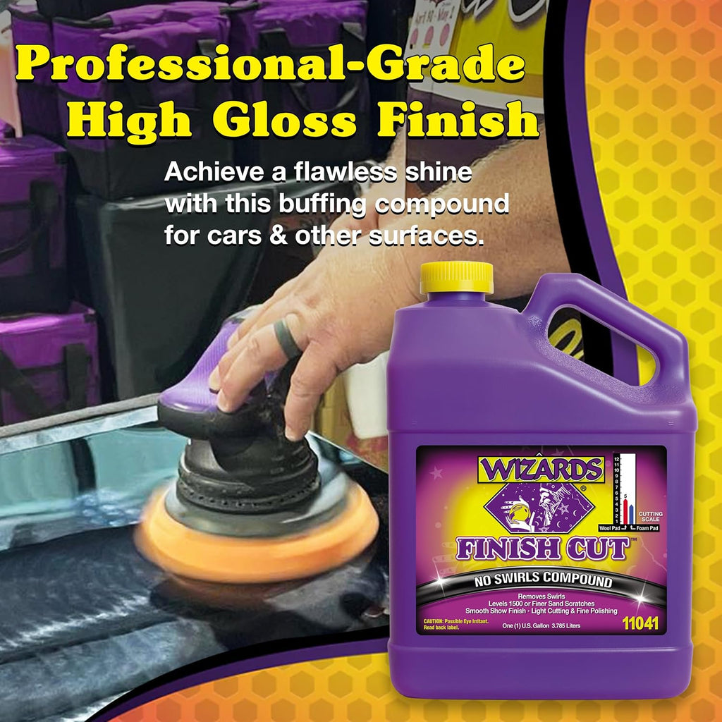 Finish Cut Compound - Levels Scratches and Brightens Dull Finishes with Smooth Show Finish - Non-Greasy and Water Based with Easy Clean-Up - Marine Compound and Finishing Material - 1 Gallon