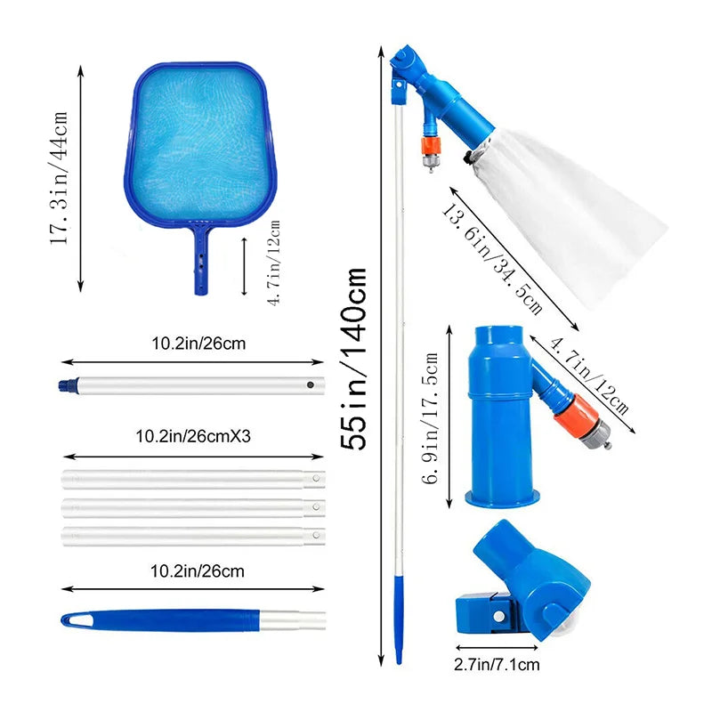 Pool Vacuum Cleaning Kit Clean Bottoms Net for Pool Filter Swimming Pool Vacuum Cleaner Set Cleaning Skimmer Pools Products Tool
